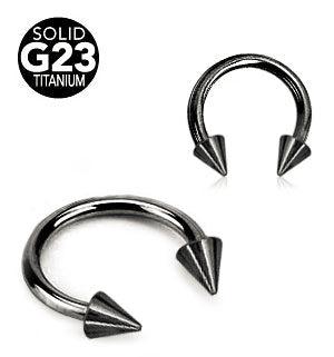 1.6mm Svart Hästskobarbell Titan Koner