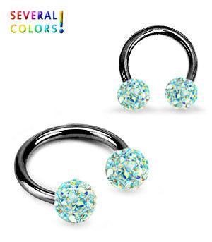 Circular barbell crystal black