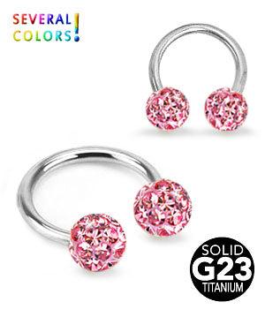 Hevosenkenkä lävistys crystal