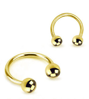 1.2mm Guldfärgad Hästskobarbell Piercingsmycke