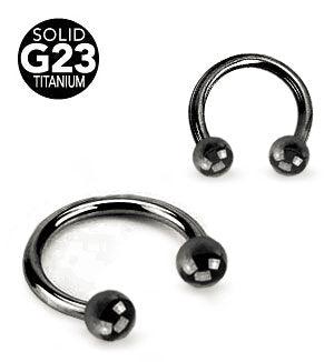1.6mm Svart Hästskobarbell Titan