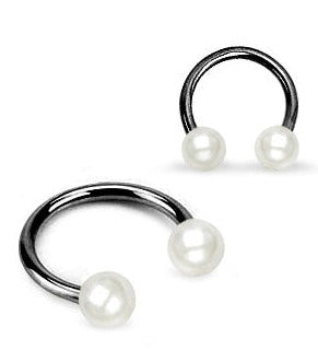 1.2mm Svart Hästskobarbell Pärla