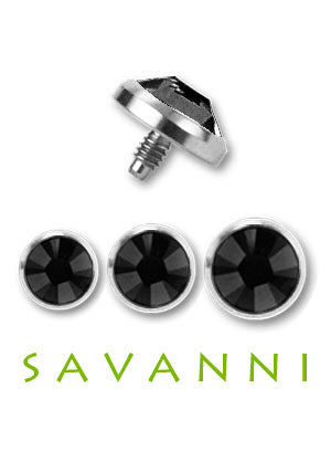Dermal Anchor Disk av Titan med Svart Strass