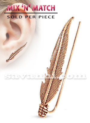 Klättrande Örhänge Silverfjäder