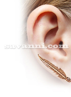 Klättrande Örhänge Silverfjäder