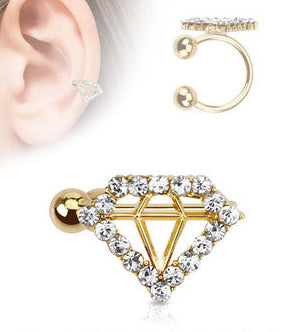 Guldfärgat Fake Helix-smycke Diamant