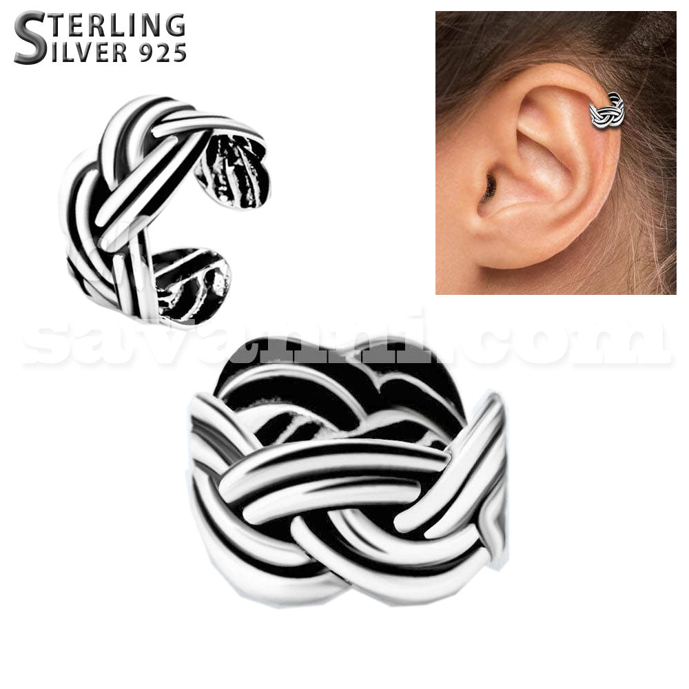 Silver Ear Cuff Fläta