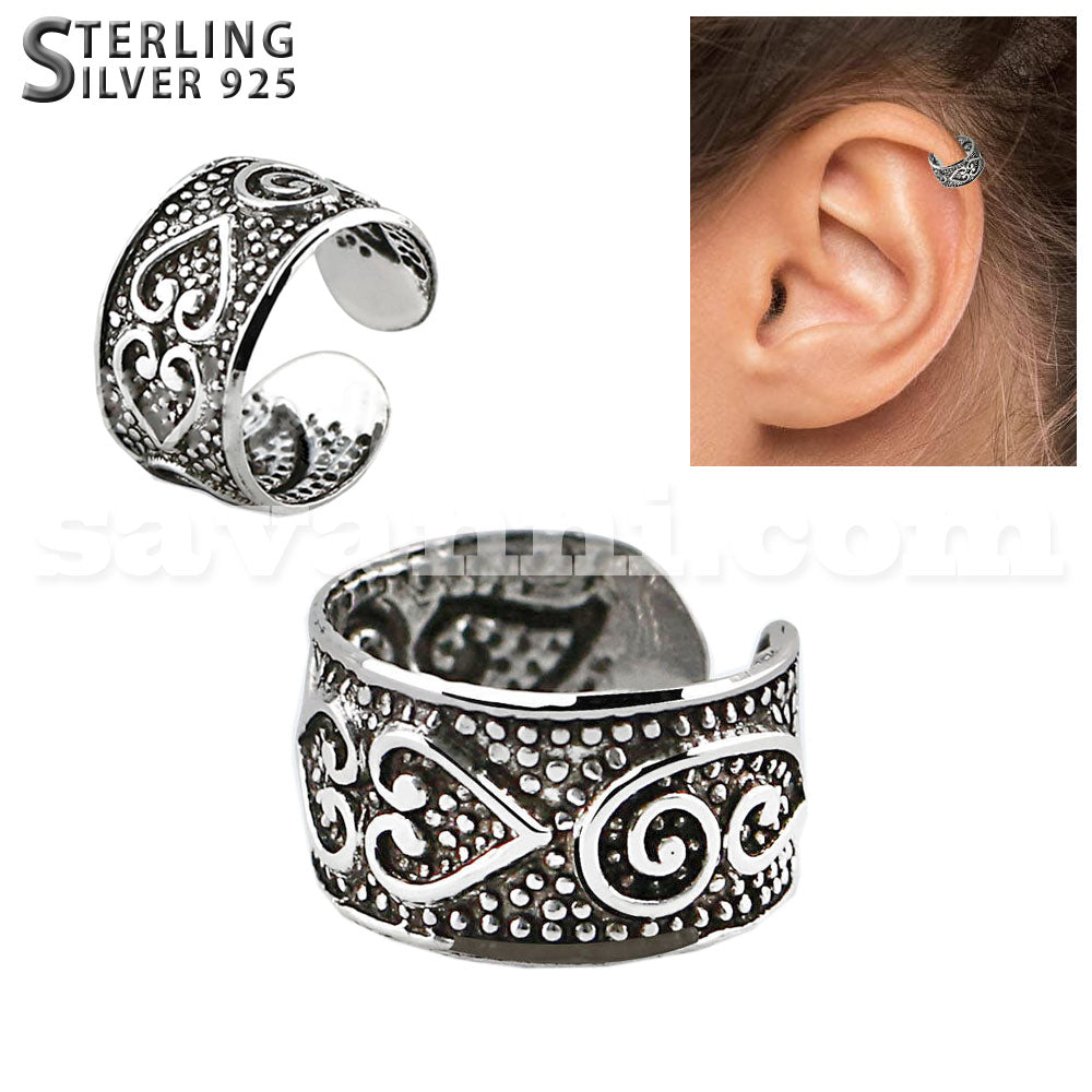 Silver Ear Cuff Hjärta