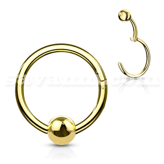 1.2mm Piercingring Clicker Kula Guld