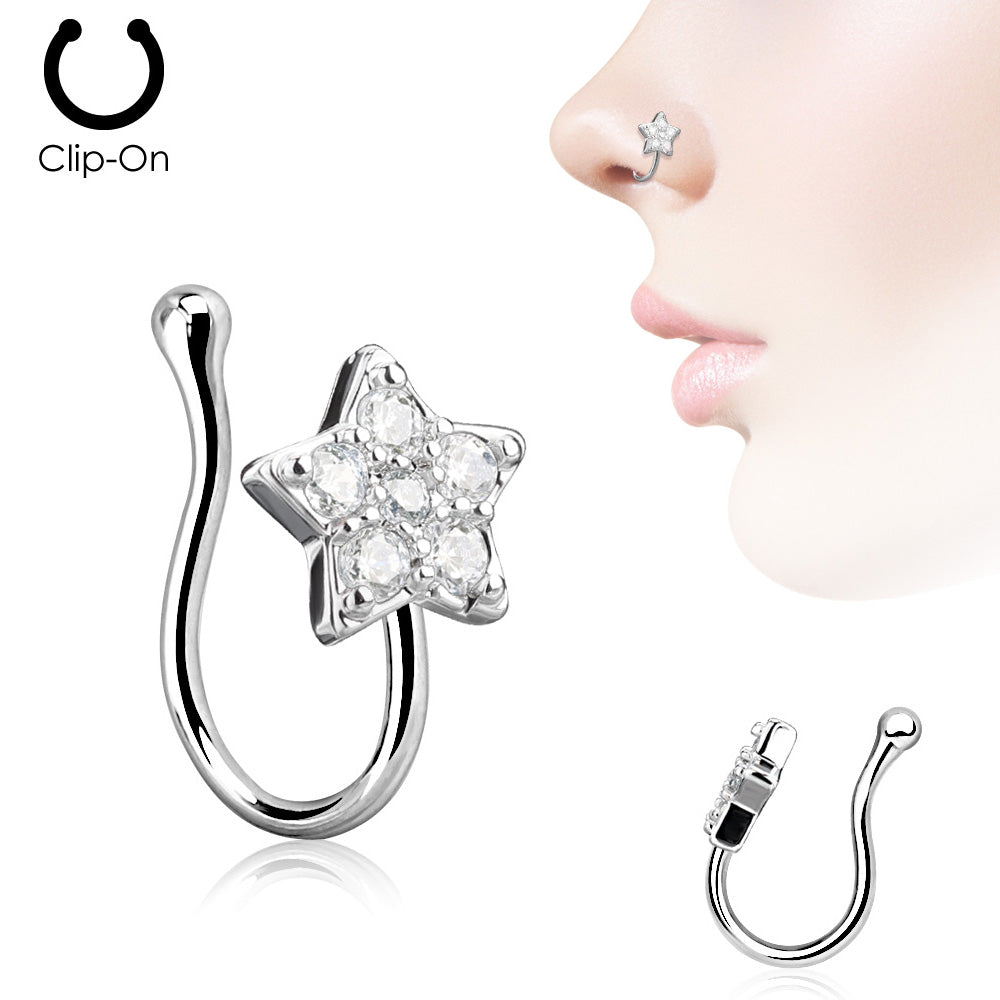 Fake Näsa Piercing Starfower