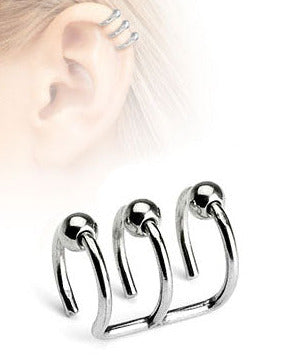 Tredubbelt Fake Helix-smycke Med Kulor
