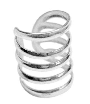 Silver Femdubbel Fake Ring Helix