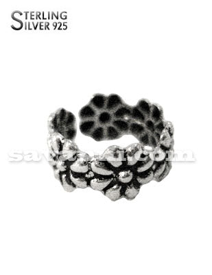Fake Helix-Smycke av Silver med Blommor