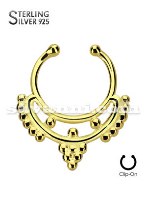 Silver Fake Septum Beaded Collar