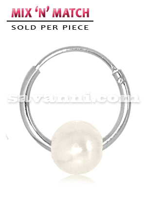 Öronring av Silver med Pärla