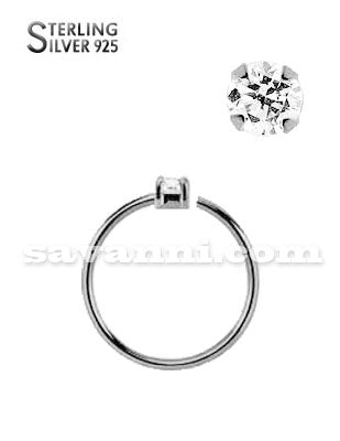 Öppen Silverring Zircon