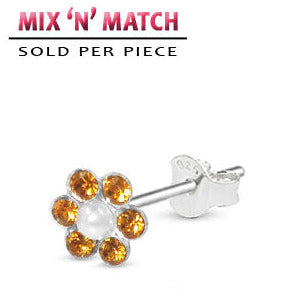 Silverörhänge Pärlglänsande Solbrud