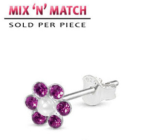 Silverörhänge Pärlglänsande Solbrud