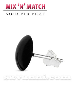 Silverörhänge Svart Stift