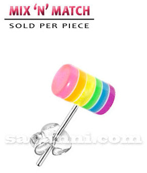 Silverörhänge Regnbågsfärgat Piller