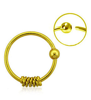 Guldfärgad Silverring Balinese Wire