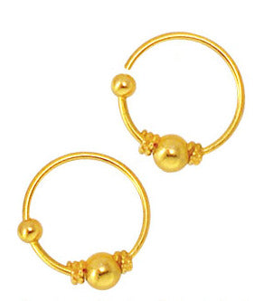 Guldfärgad Silverring Balinese Wired Ball