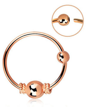 Silverring Balinese Wired Ball Rose Gold