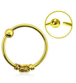 Guldfärgad Silverring Balinese Twist