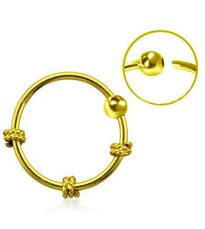 Guldfärgad Silverring Triple Twisted Wire