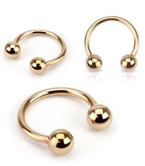 1.2mm Hästskobarbell Rose Gold