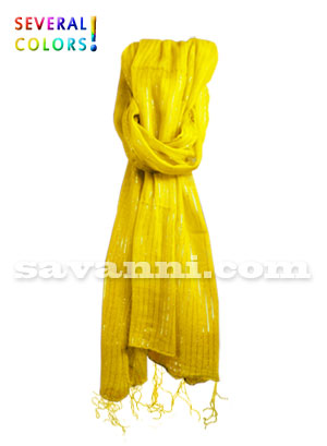Scarf med Silvertrådar och Fransar