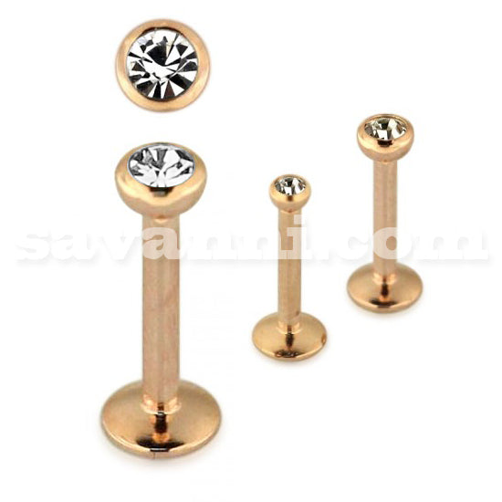 Labret rose gold flat strass