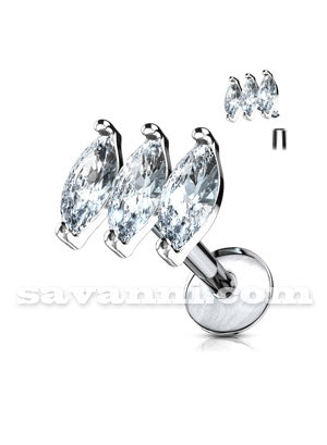 Labret marquise zircon