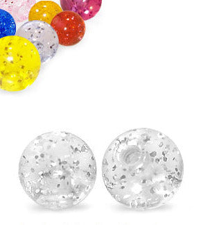 1.6mm Smyckeskomponent Genomskinlig Glitterkula