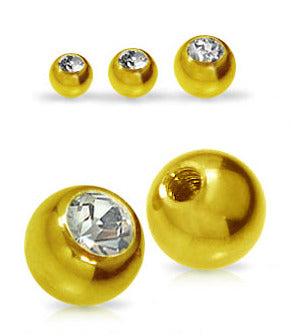 1.2mm Smyckeskomponent Guldfärgad Kula med Strass
