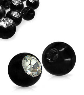 1.6mm Smyckeskomponent Svart Kula med Strass