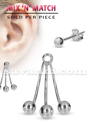 Jacket-Örhänge Silversolfjäder