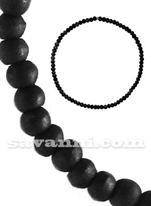 Trähalsband Svarta Träpärlor