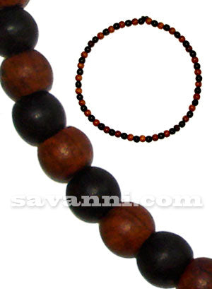 Trähalsband Bruna & Svarta Träpärlor