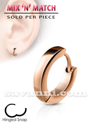 Tunn & Rundad Öronring av Kirurgiskt Stål Dome Hoop Rose Gold
