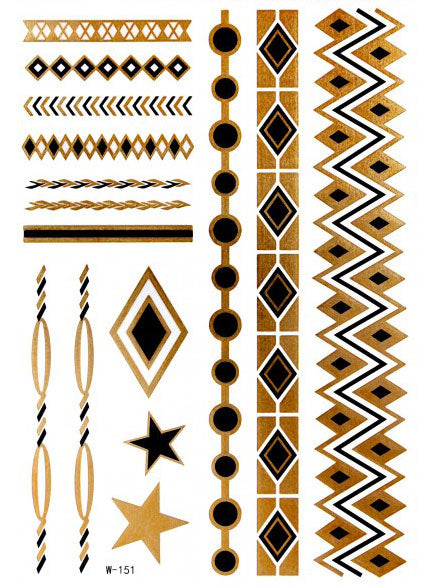 Smyckestatuering Gold Black Bands