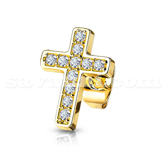 Korvakoru Kirurginteräs Risti Strass