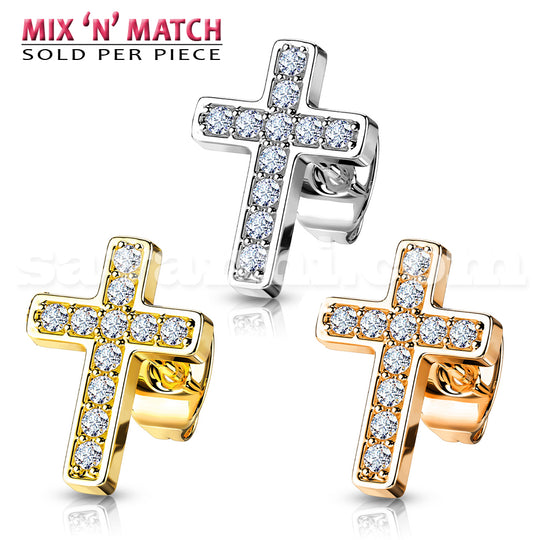 Korvakoru Kirurginteräs Risti Strass