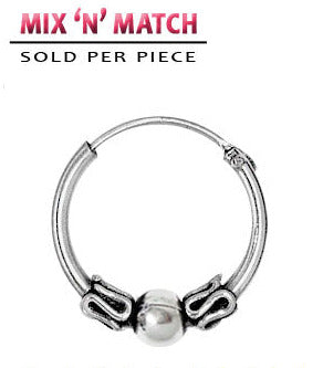 Öronring av Silver Classic Bali Twist 14mm