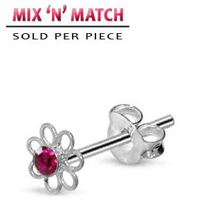 Silverörhänge Blomma Strass