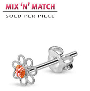 Silverörhänge Blomma Strass