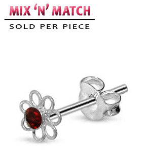 Silverörhänge Blomma Strass