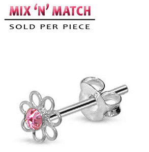 Silverörhänge Blomma Strass