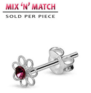 Silverörhänge Blomma Strass