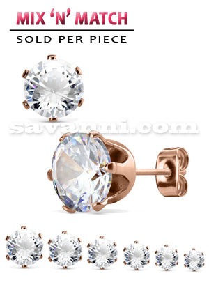Rose Gold Örhänge av Kirurgiskt Stål med Zirkon